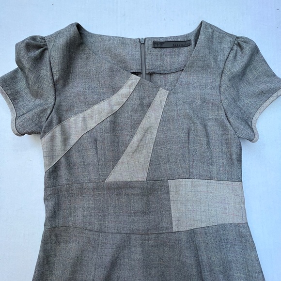 Zara Basic Gray Plaid Dress Size M - Picture 3 of 8
